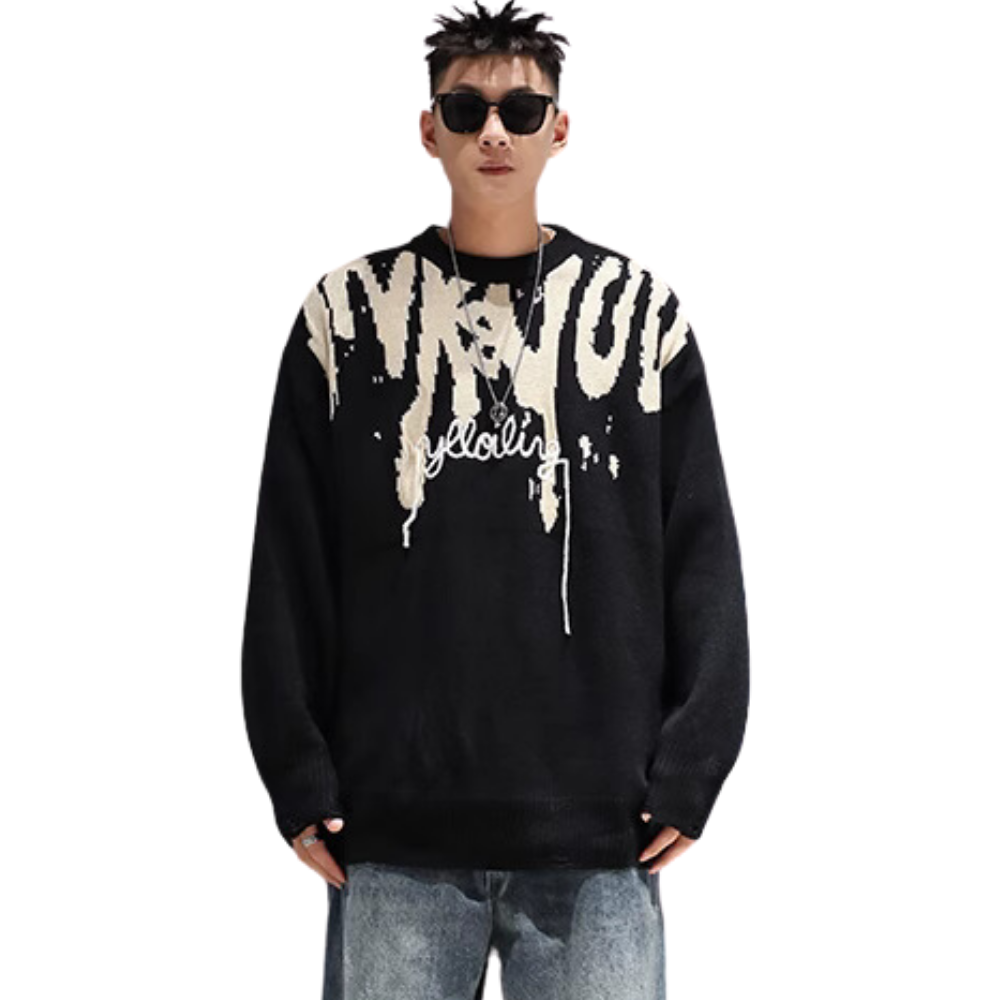 Graffiti Tassel Lettering Sweater