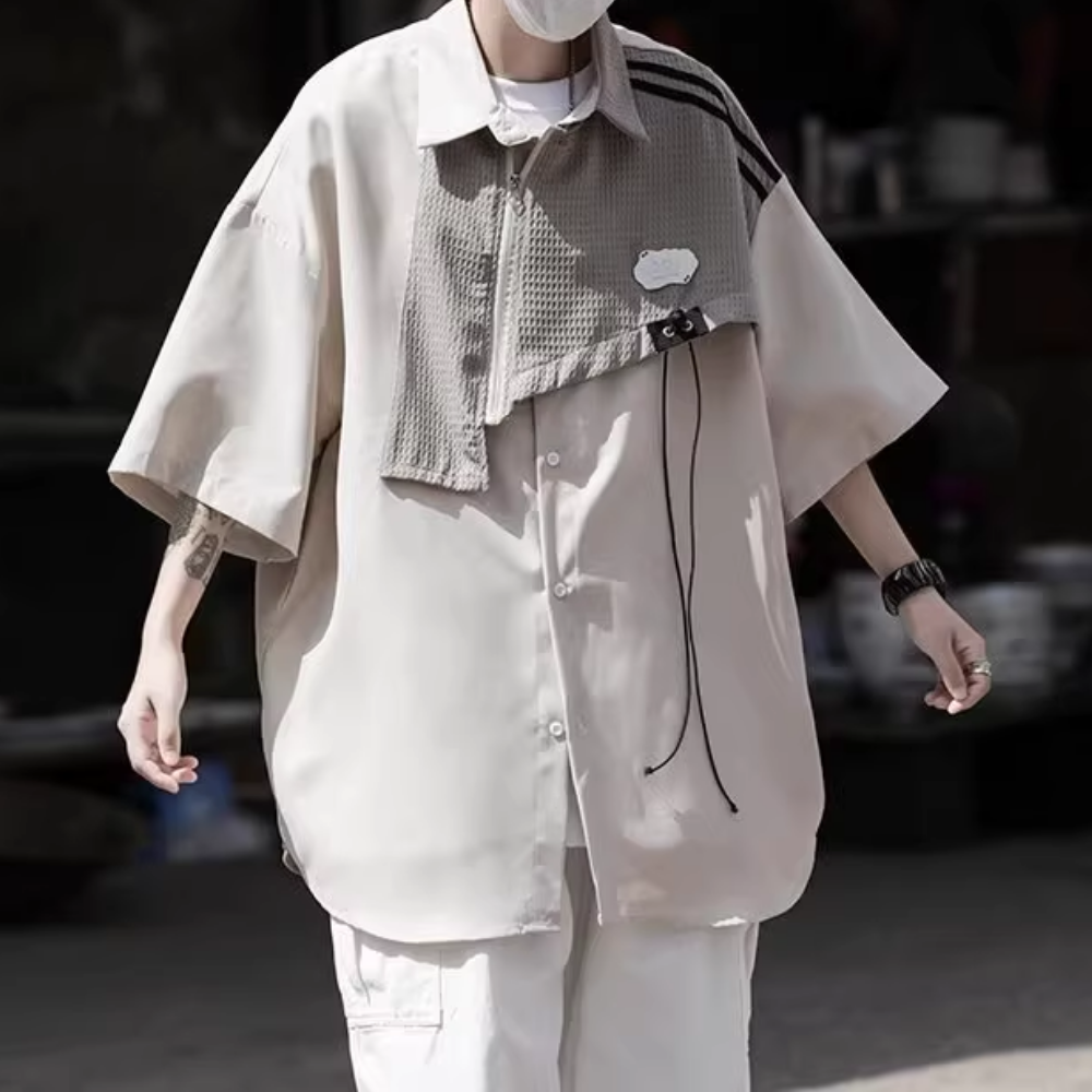 Japanese Drawstring Collar Shirt