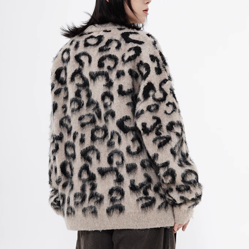 Leopard Print Mohair Sweater