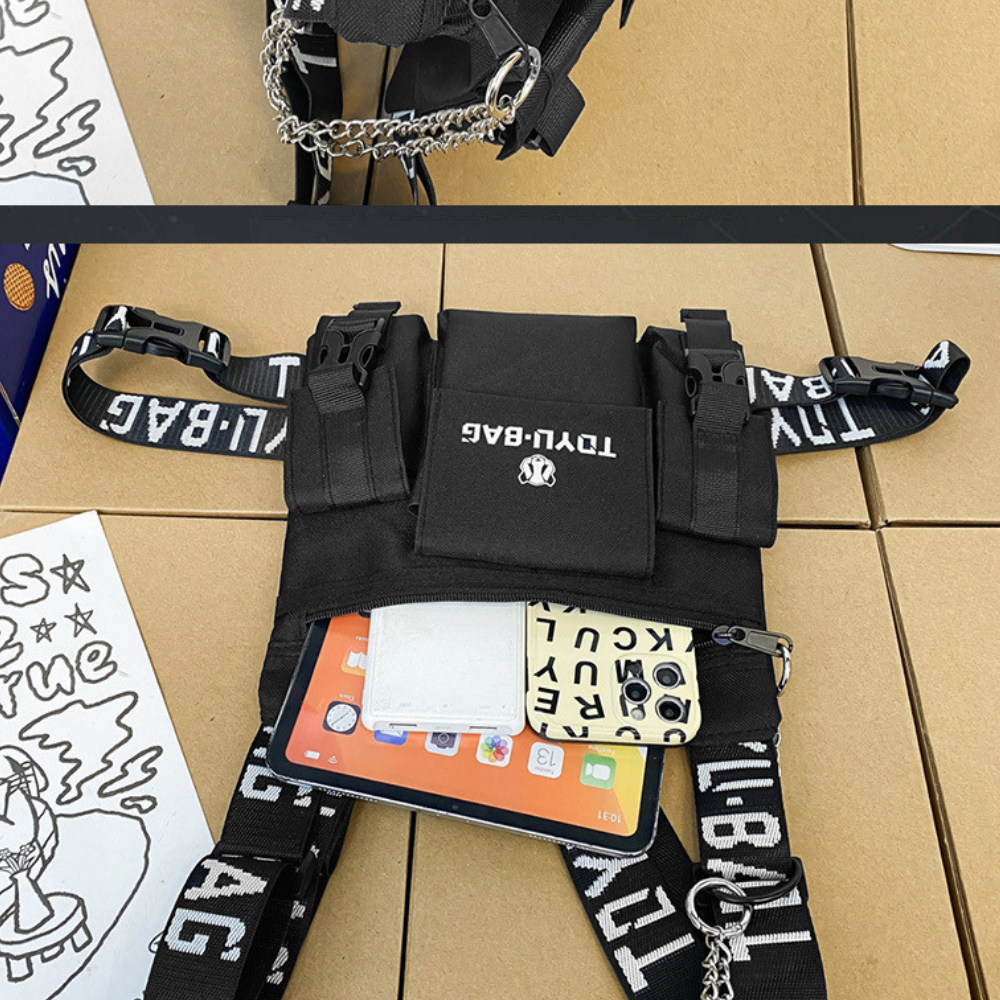 Functional Chain Oxford Vest Chest Bag