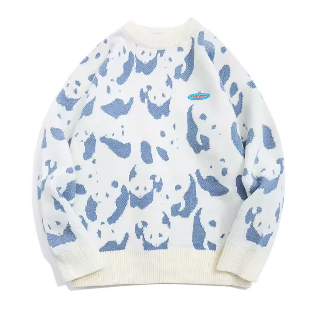 Cartoon Panda Embroidered Sweater