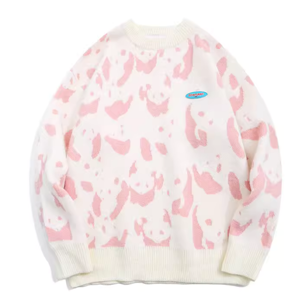 Cartoon Panda Embroidered Sweater