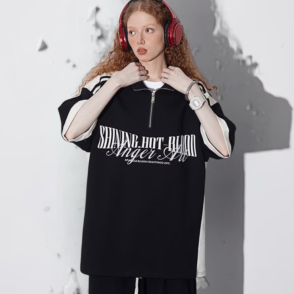 Retro Outdoor Stand Collar POLO Shirt