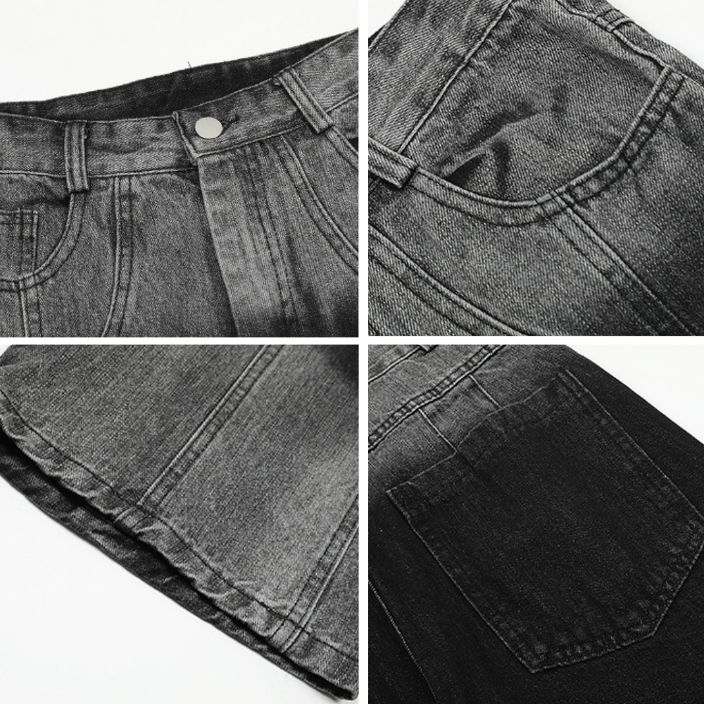 Gradient Tie-Dye Paneled Jeans