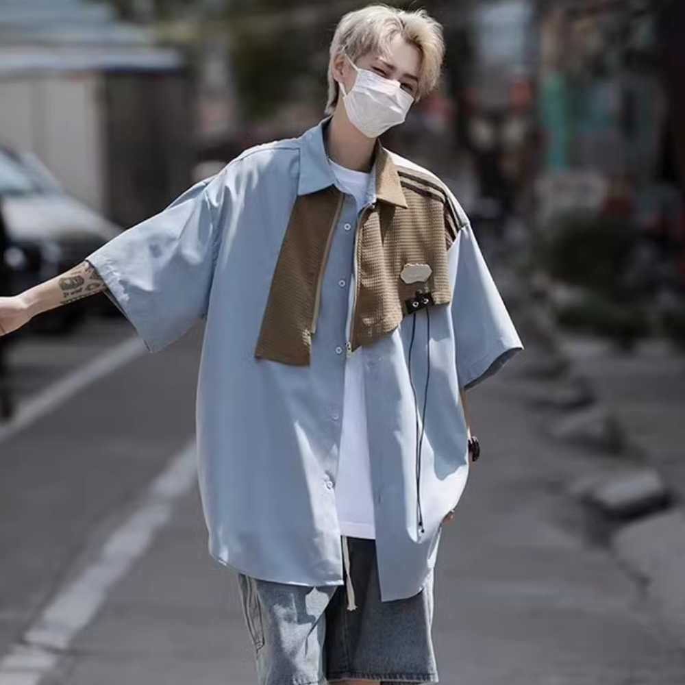 Japanese Drawstring Collar Shirt