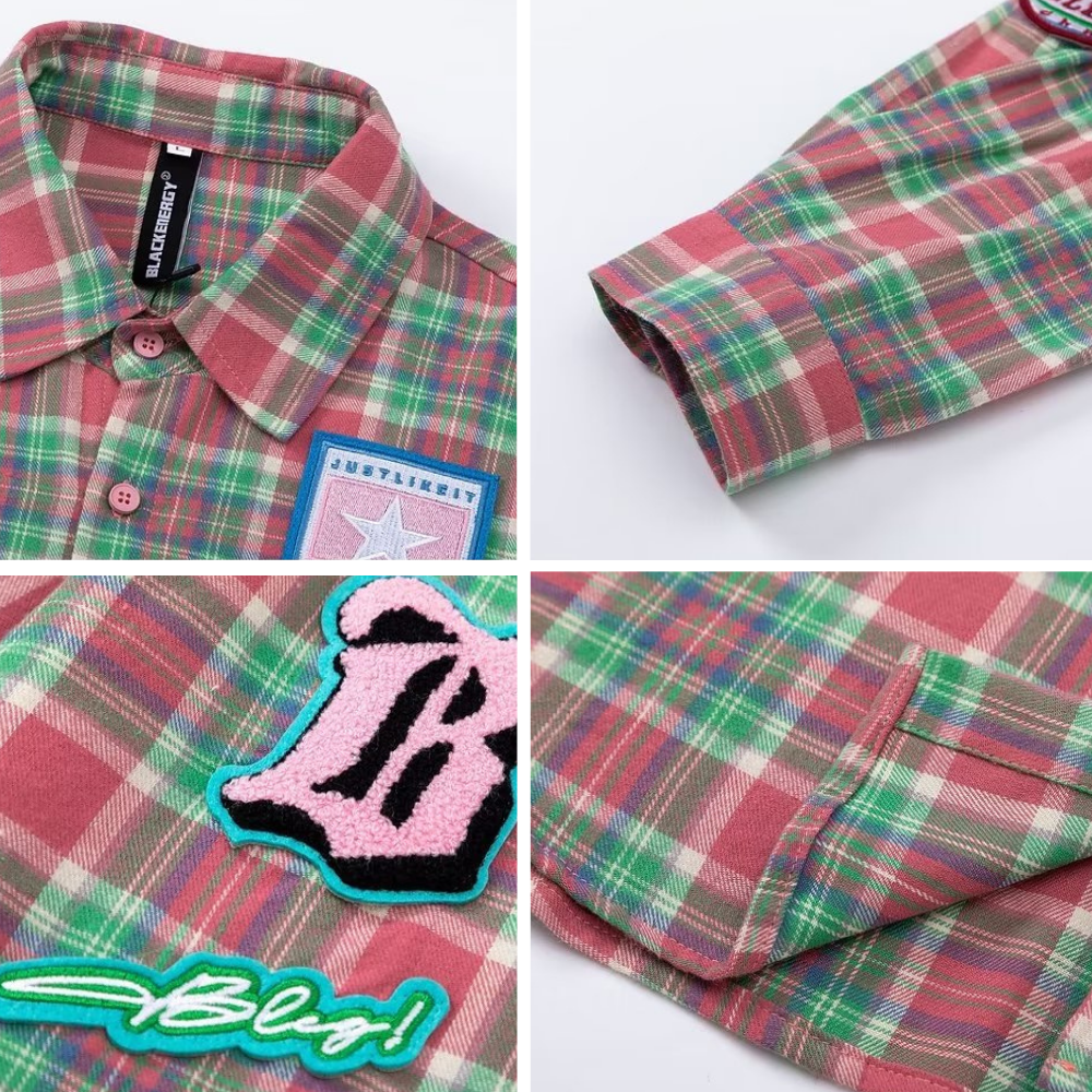 Harajuku Stars Letter Patch Shirt