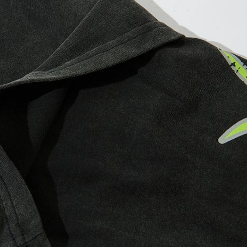 Flame Letters Fake Two Pieces Sweatshirt