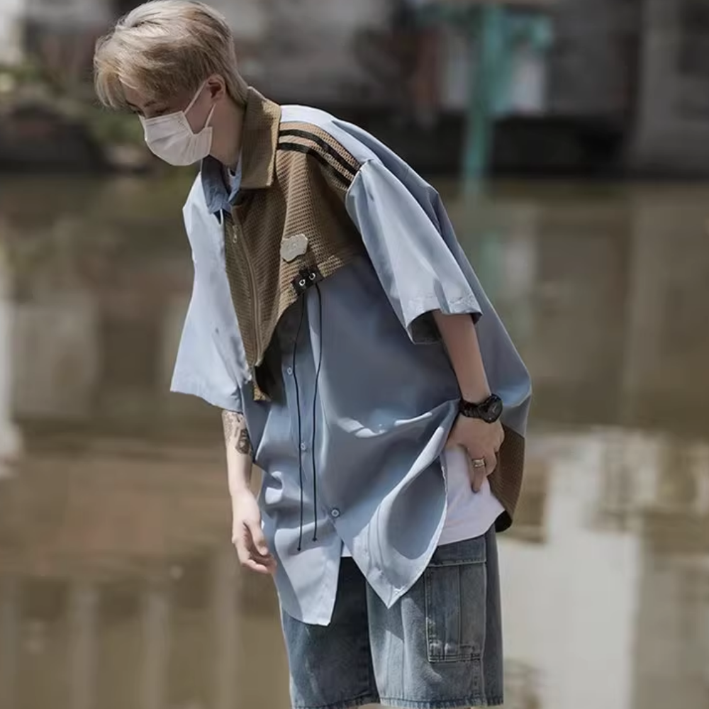 Japanese Drawstring Collar Shirt