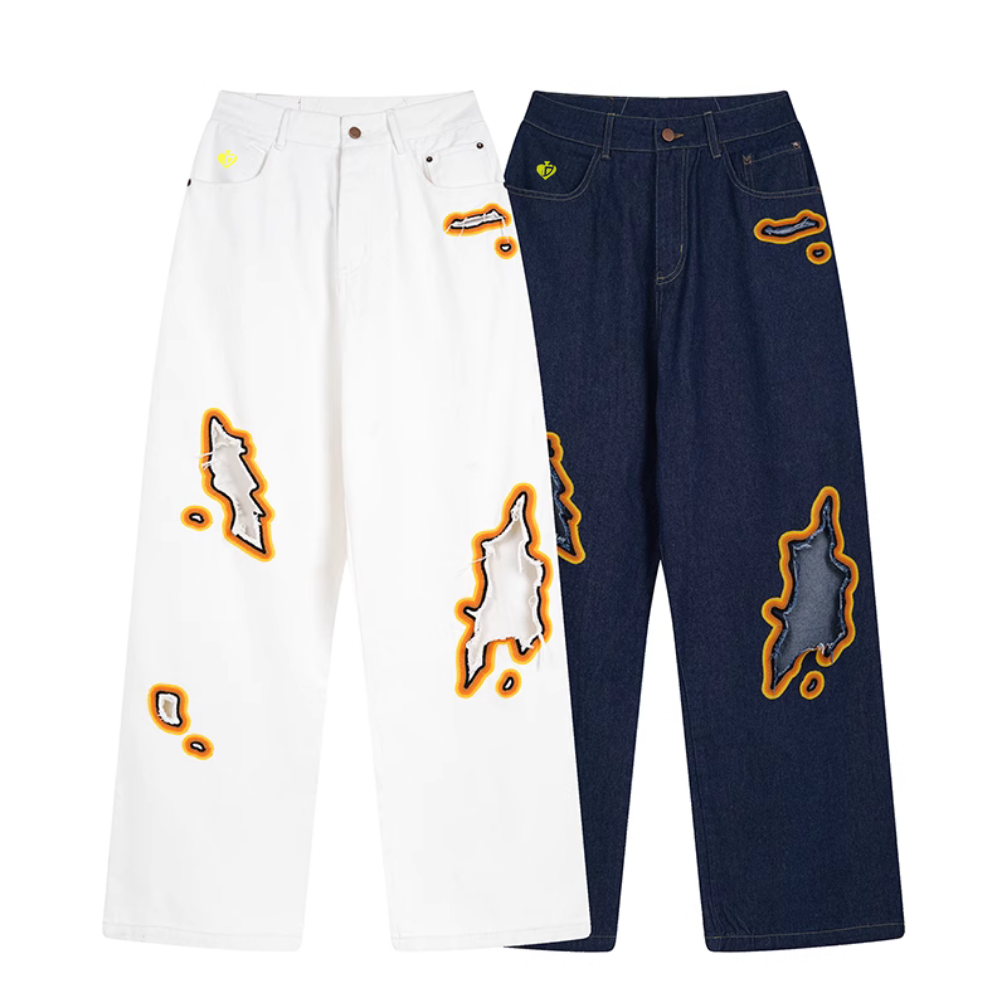 DF |Street Flame Ripped Jeans