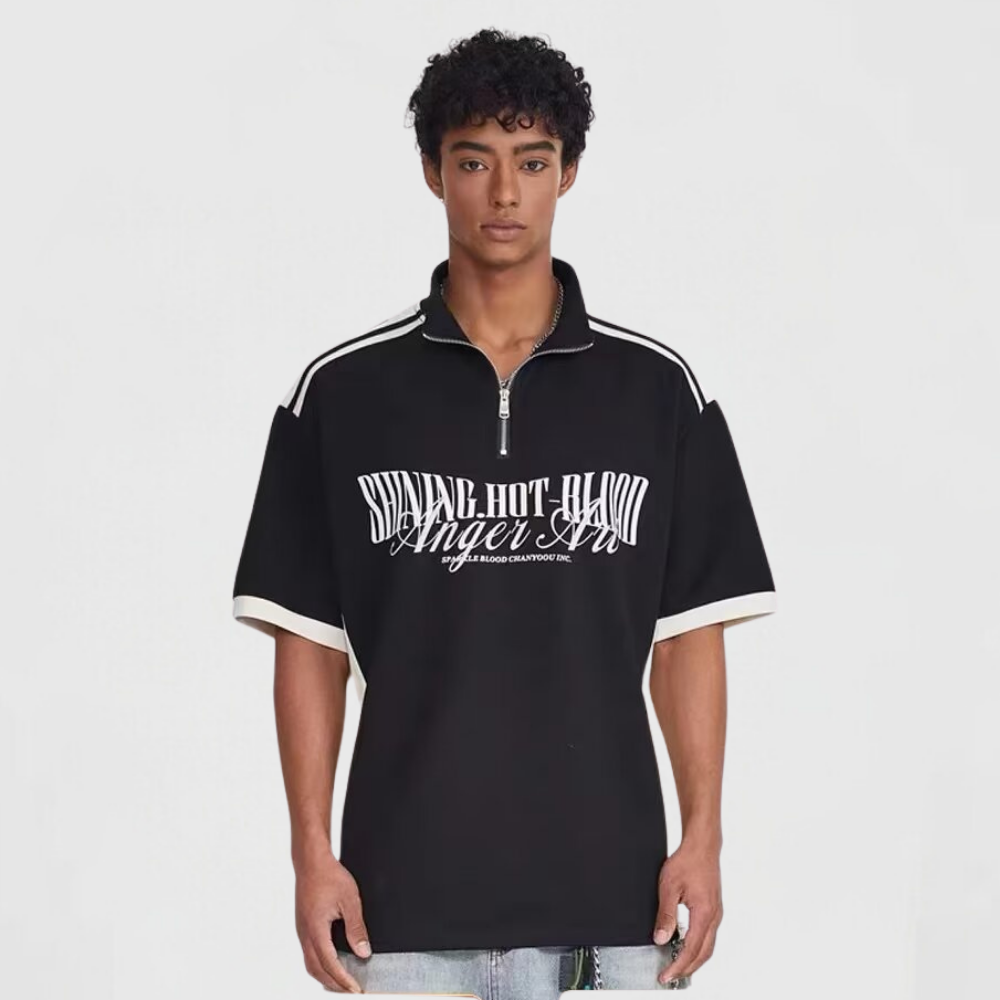 Retro Outdoor Stand Collar POLO Shirt