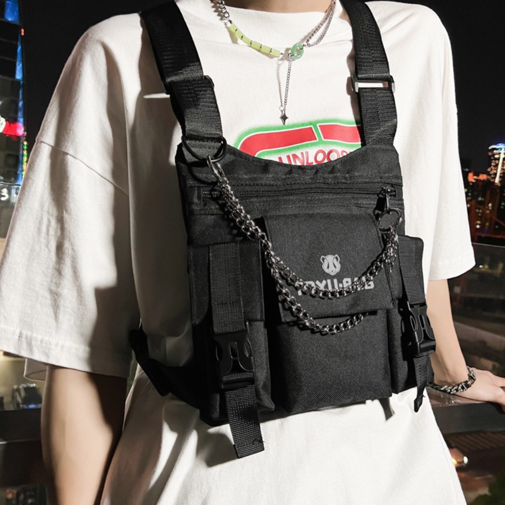 Functional Chain Oxford Vest Chest Bag