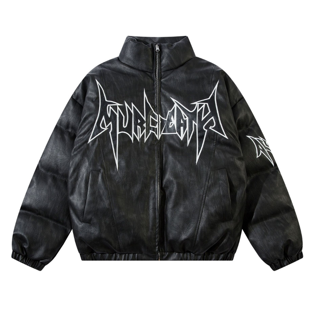 Thorn Letter Patch Stand Collar Coat