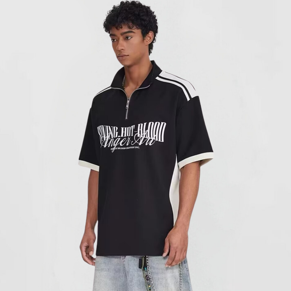 Retro Outdoor Stand Collar POLO Shirt