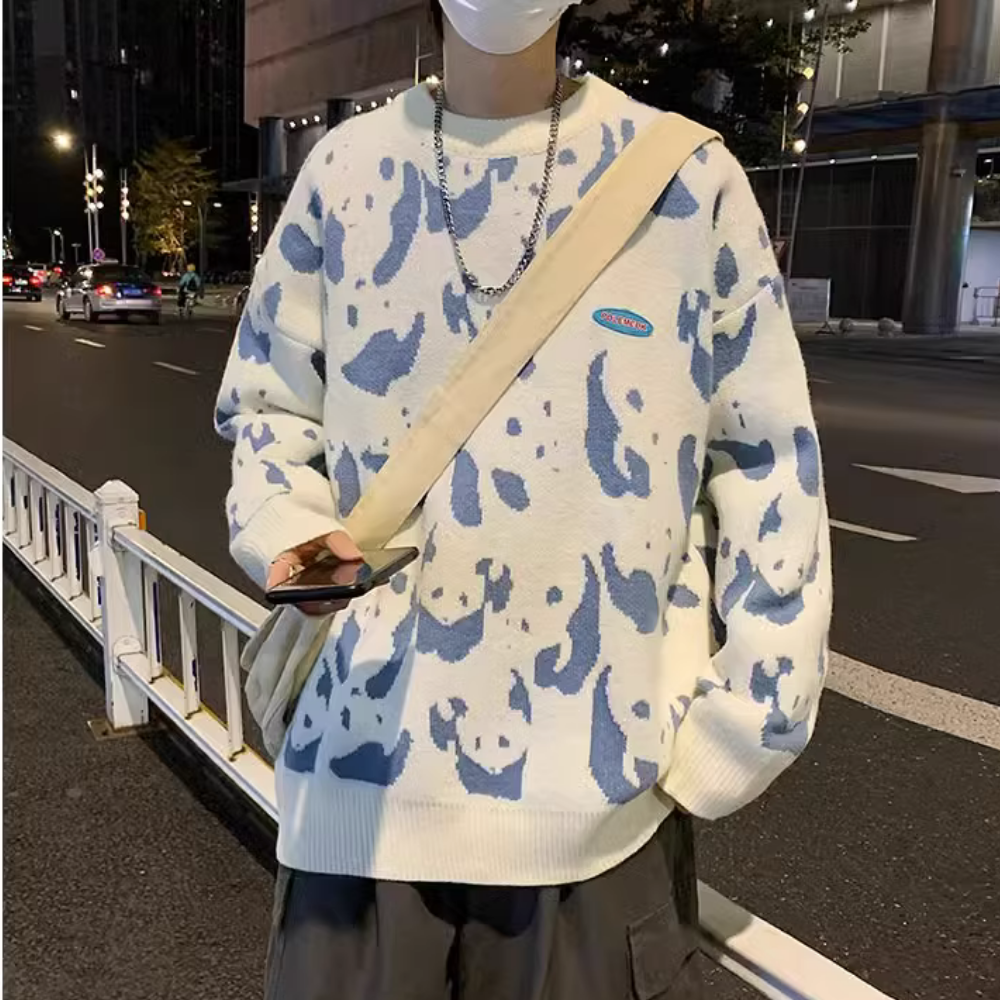 Cartoon Panda Embroidered Sweater