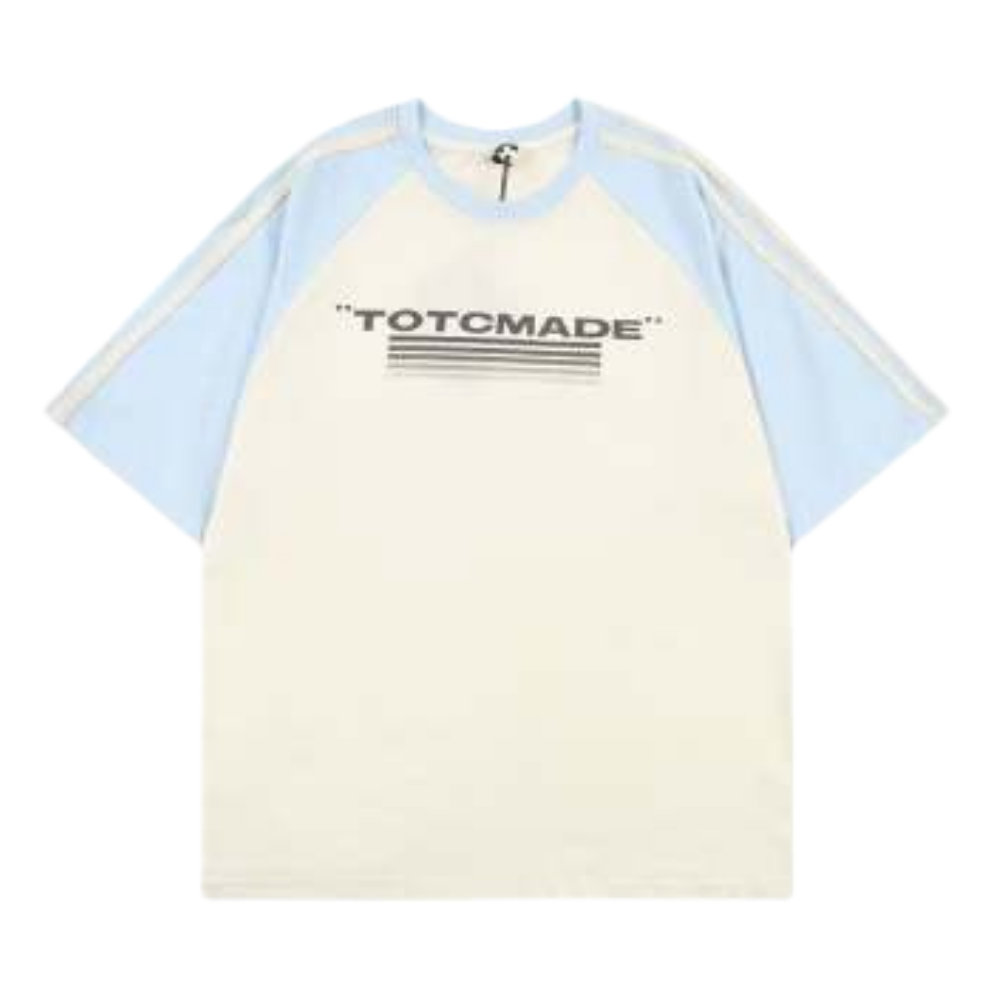 Retro EmbroideRed Colorblock Striped T-shirt