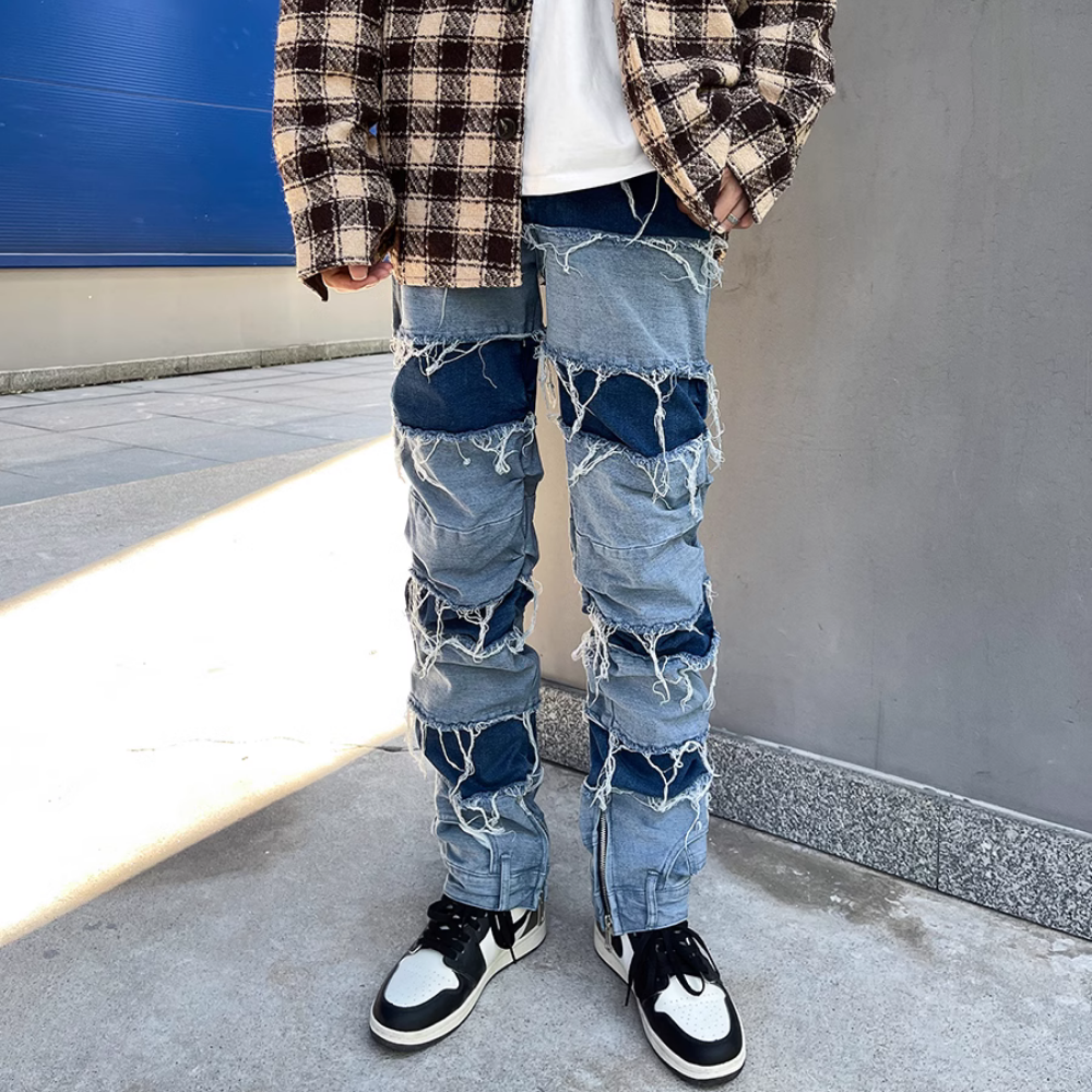 Hip Hop Deconstructed Patchwork Jeans