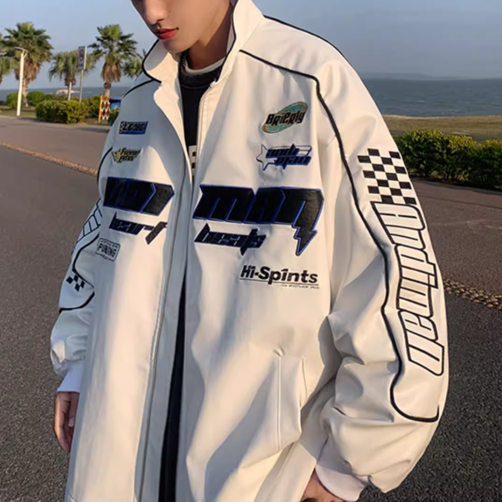 Simple Solid Color Biker Jacket