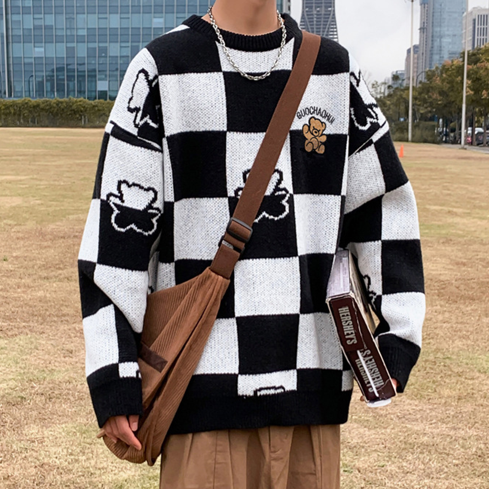 Checkerboard Bear Sweater