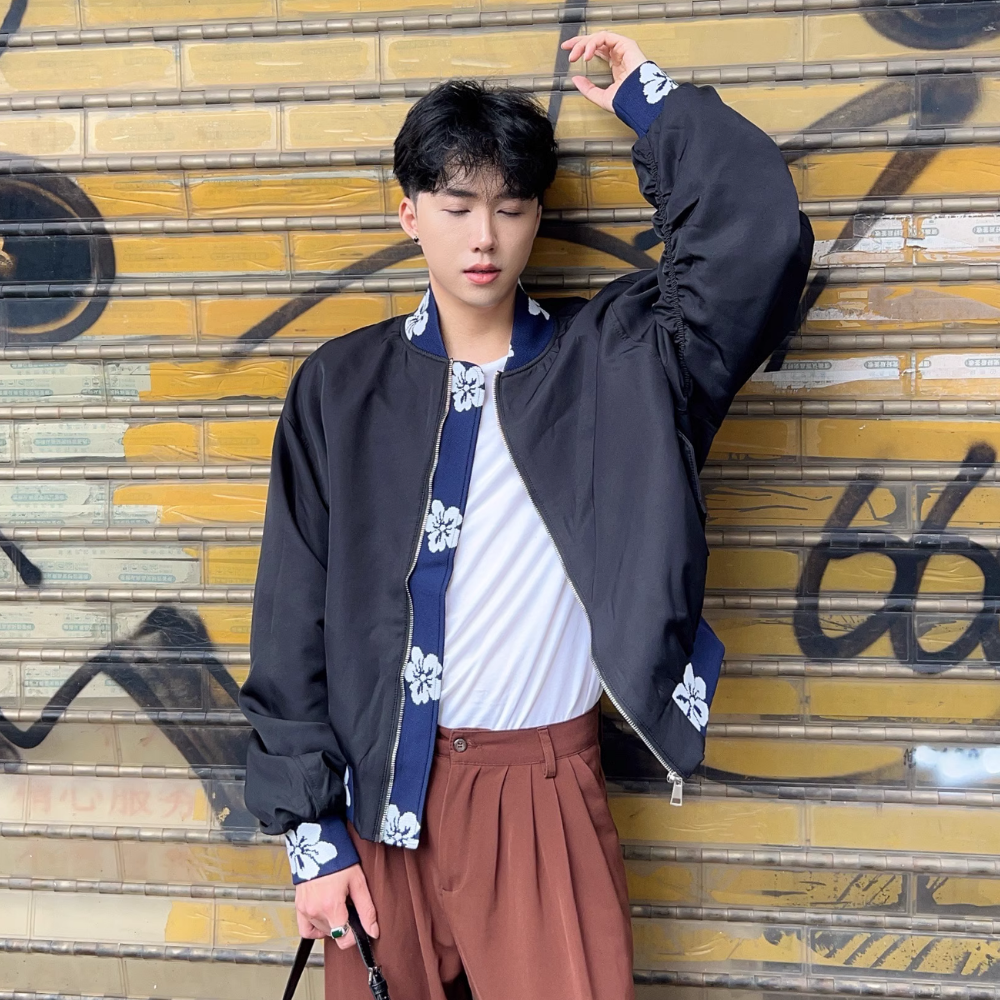 Japanese Floral Embroidered Patchwork Jacket
