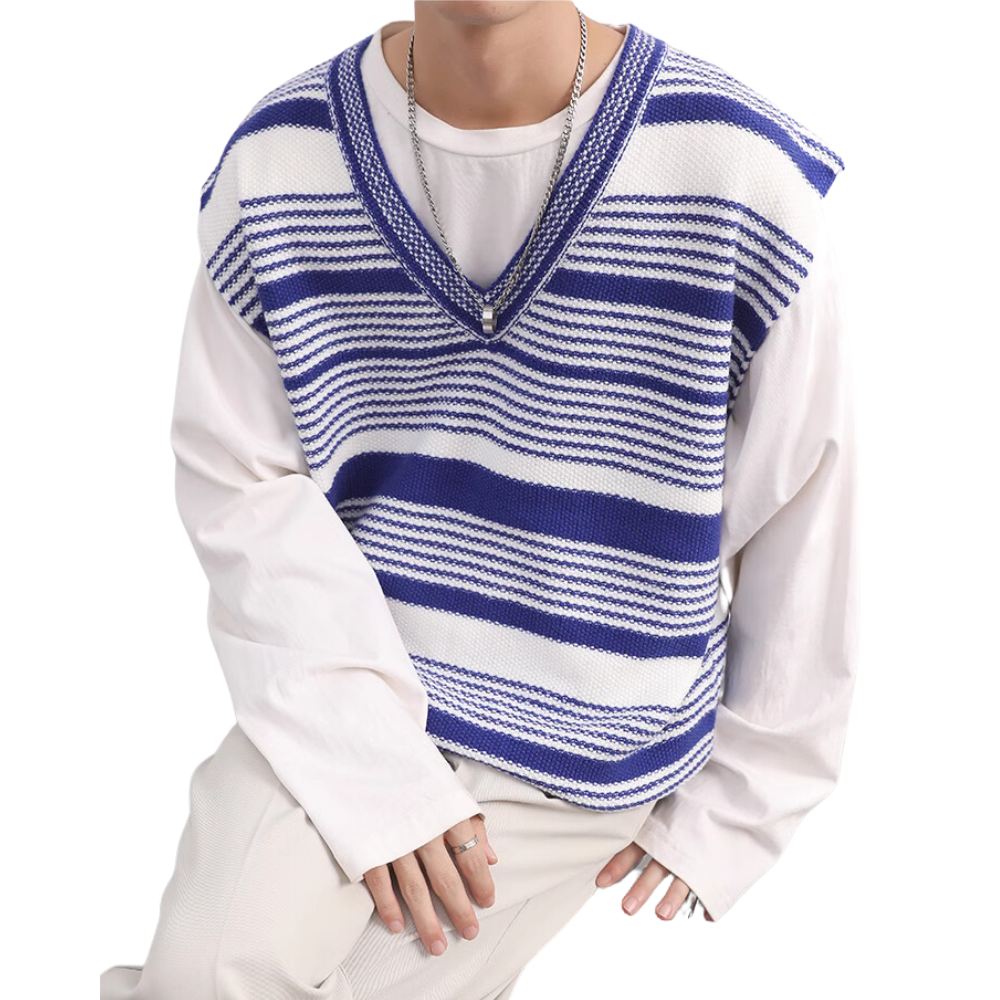 Arctic Fleece Striped Knitted Vest