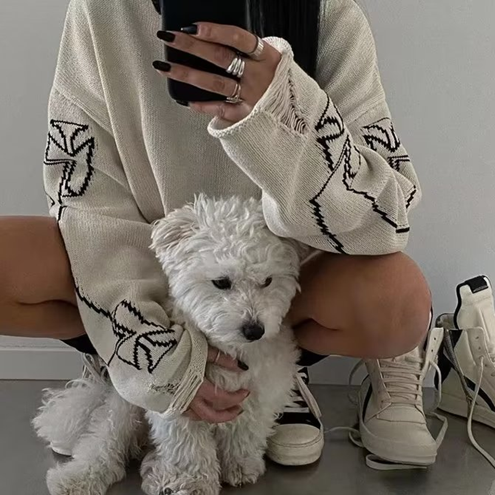 American Retro Hole Cross Sweater