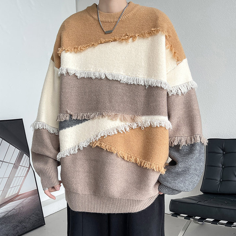 OOC' Soft Tassel Stitching Sweater