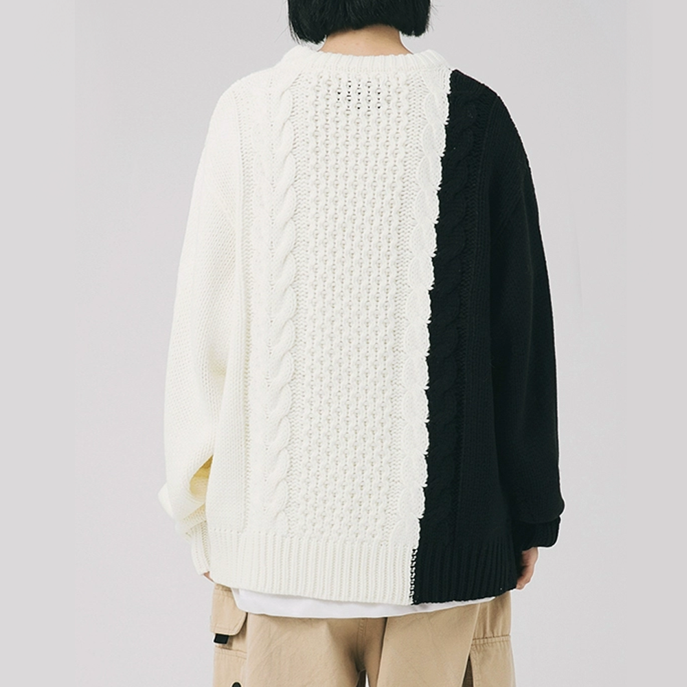 Colorblock  Twist Knit Sweater