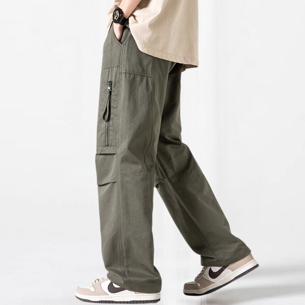 Japanese Zipper Pleated Pocket Cargo Pants