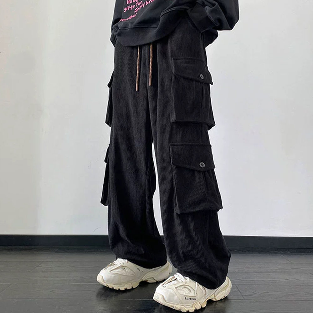 Retro Corduroy Multi-pocket Sweatpants