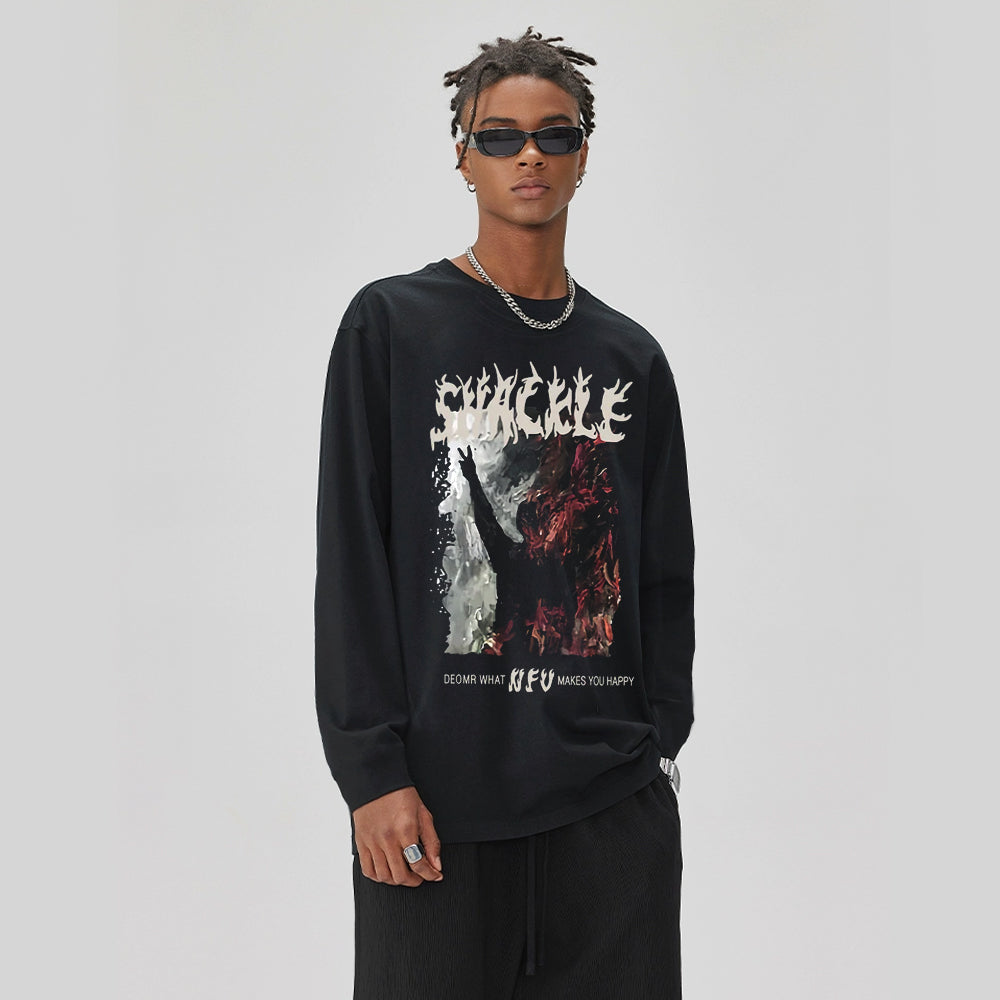 Horny Man Print Long Sleeve Sweatshirt