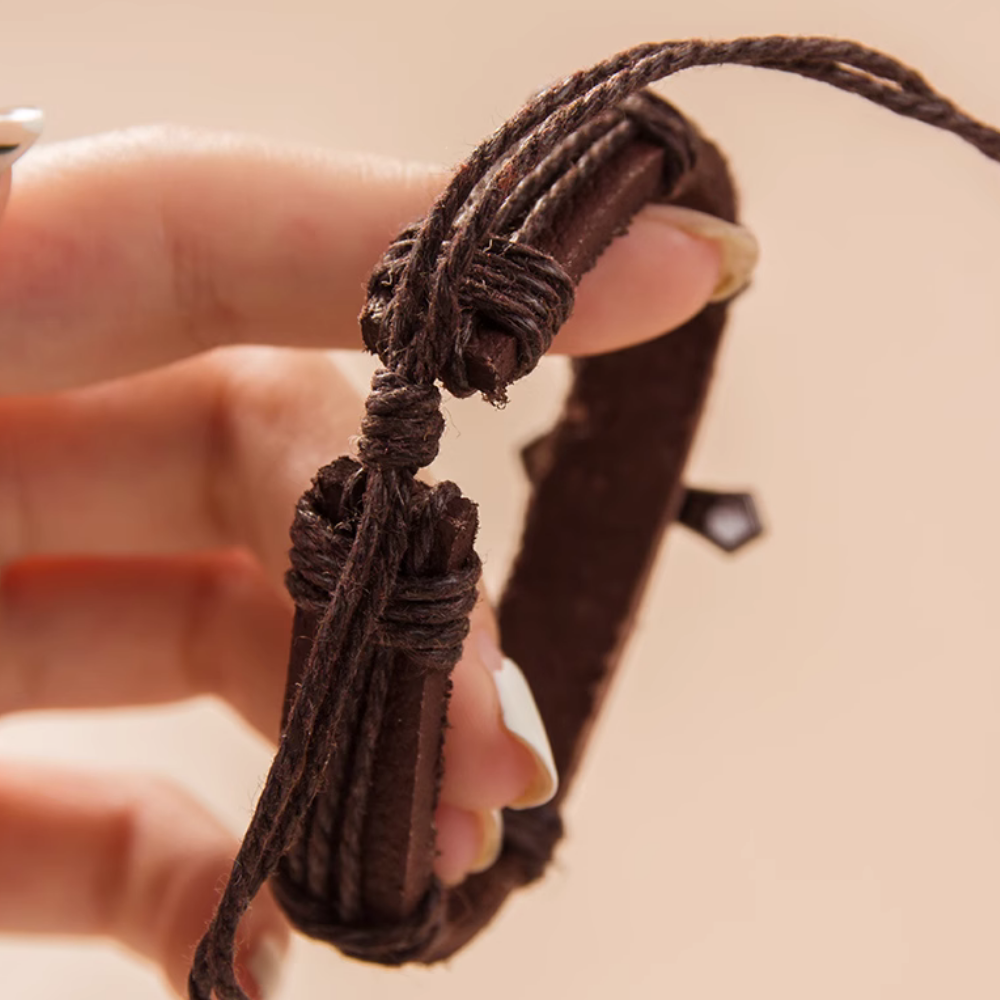 Retro Cross Leather Bracelet