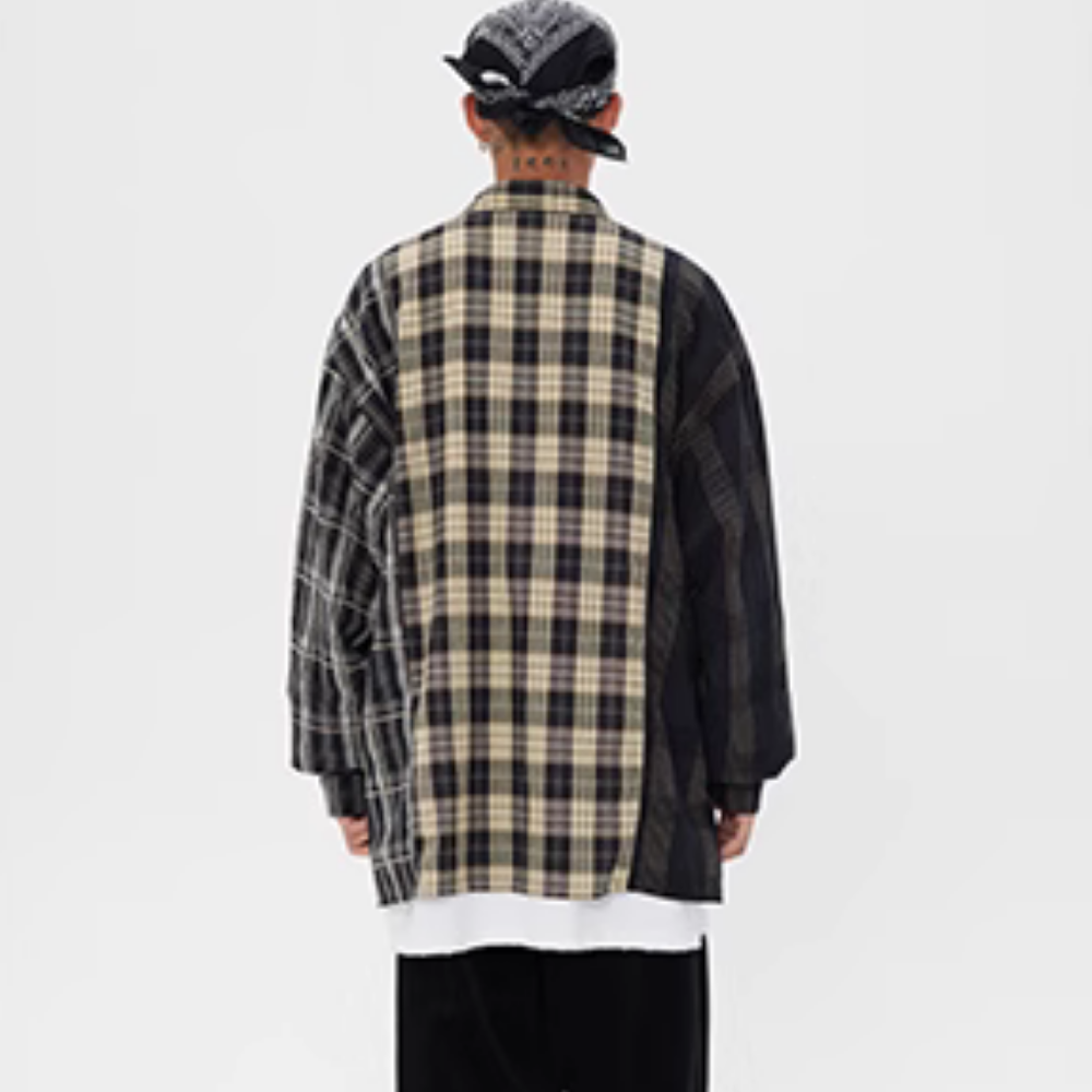 Vintage Patchwork Plaid Shirt