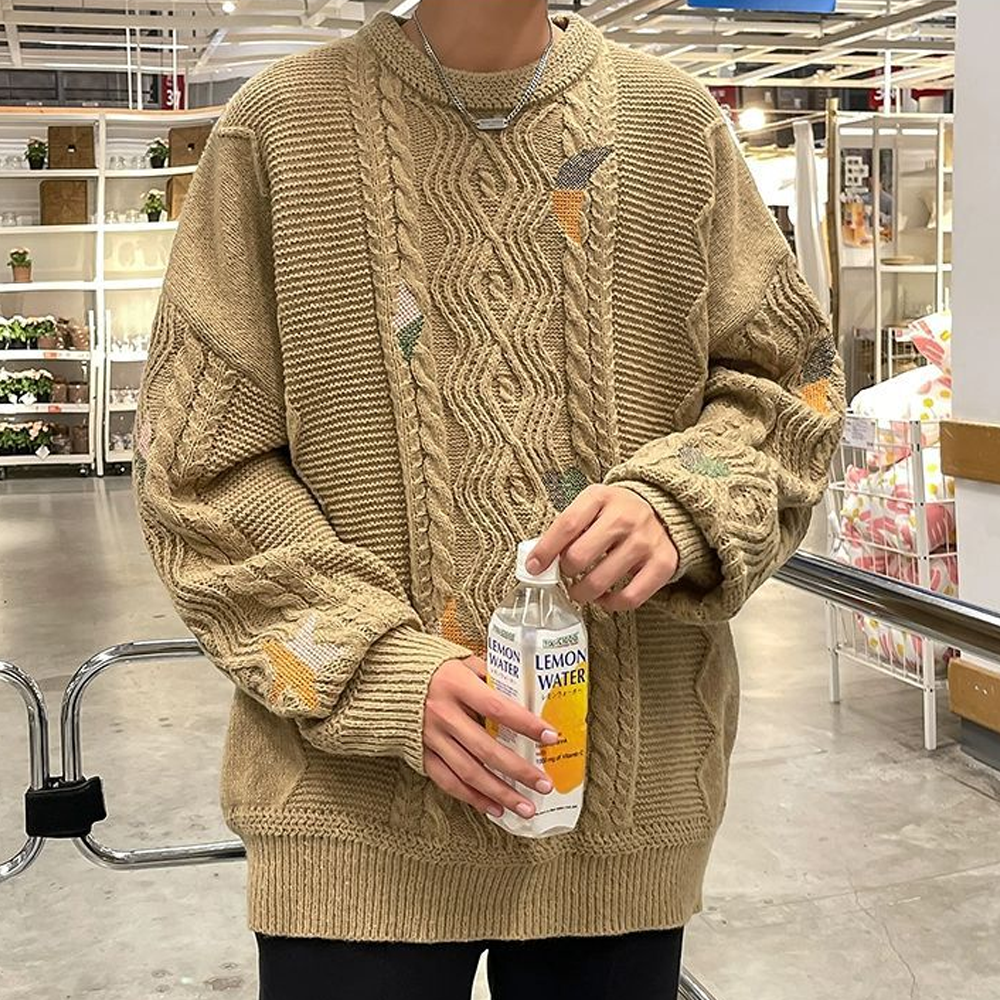 Simple Embroidery Twist Sweater