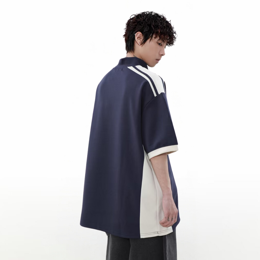 Retro Outdoor Stand Collar POLO Shirt