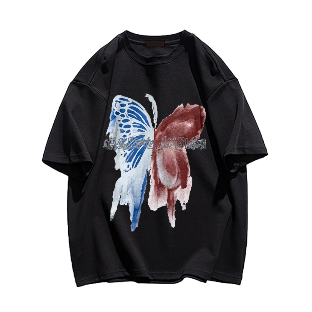 Street Color Contrast Butterfly T-shirt