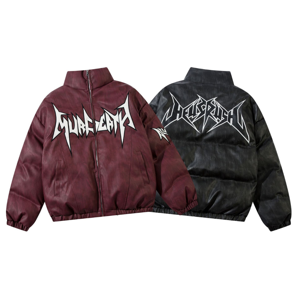 Thorn Letter Patch Stand Collar Coat