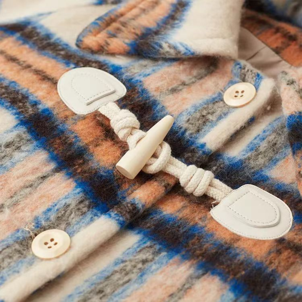 Women's Check Single-breasted Wool Coat