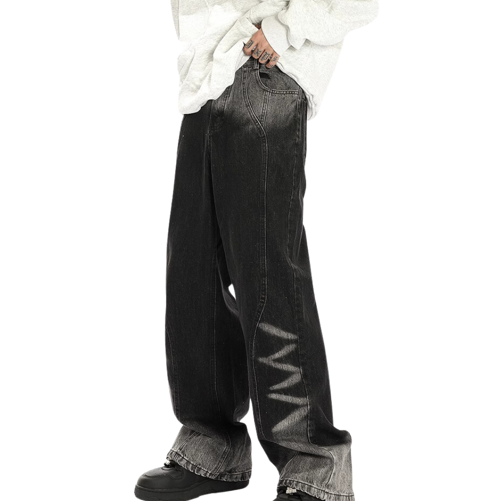 Gradient Tie-Dye Paneled Jeans