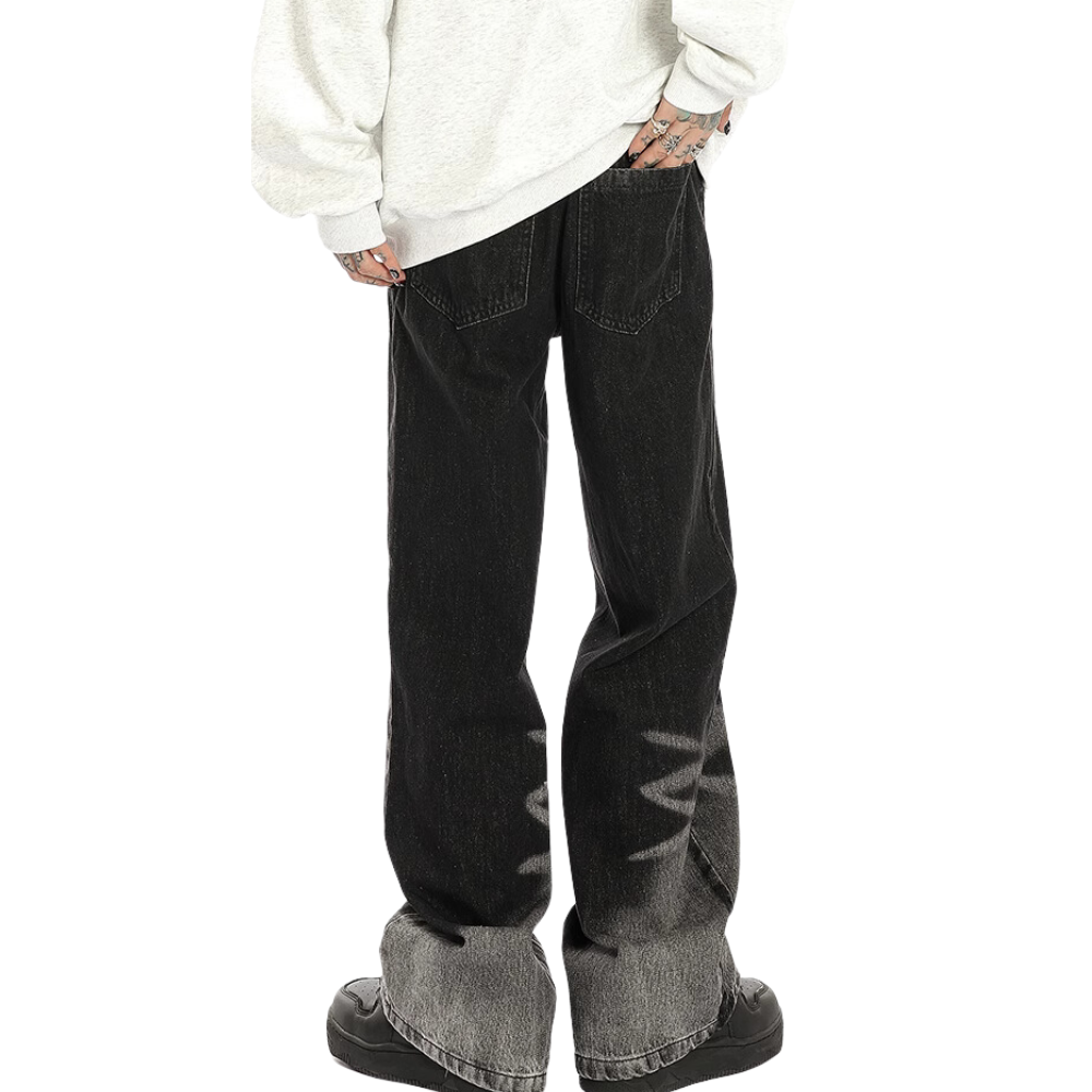 Gradient Tie-Dye Paneled Jeans