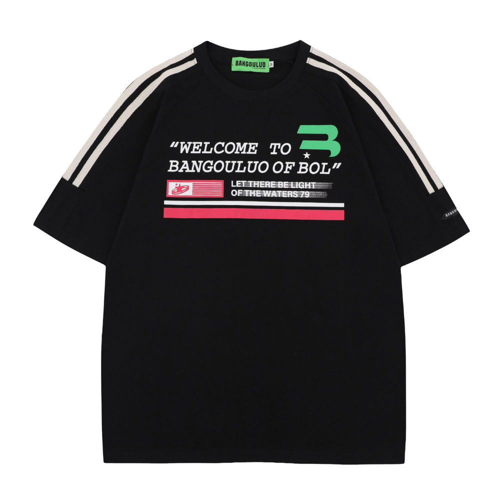 High Street Striped Letter T-Shirt