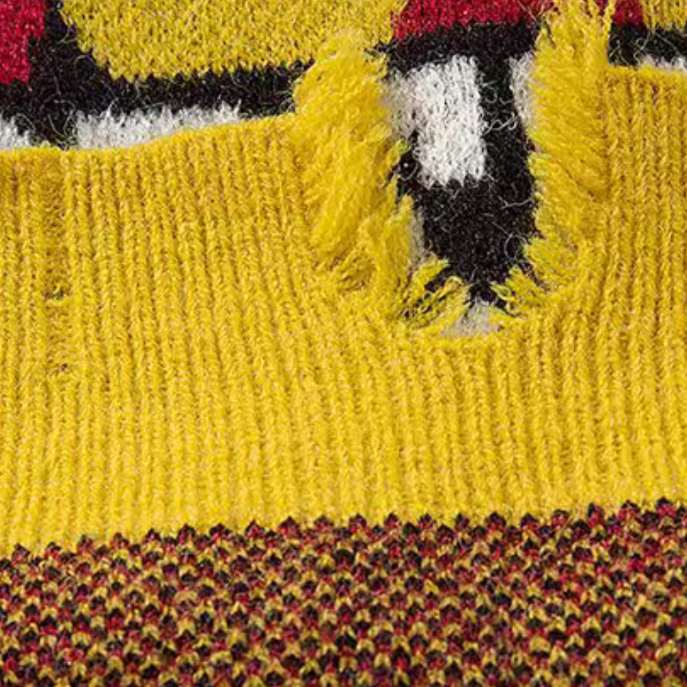 Street Flame Jacquard Embroidered Sweater