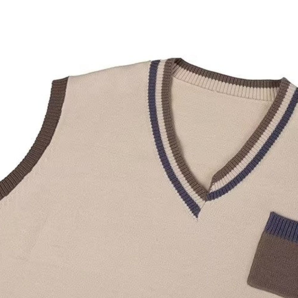 Preppy V-Neck Knitted Vest
