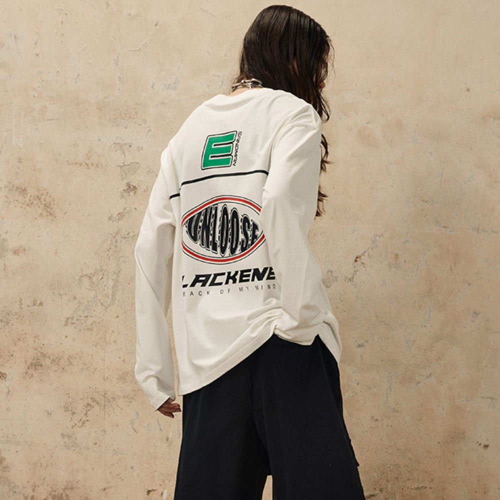 American Motorcycle Style Round Neck Sweatshirt