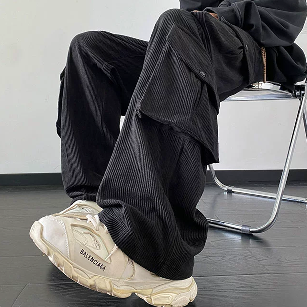 Retro Corduroy Multi-pocket Sweatpants