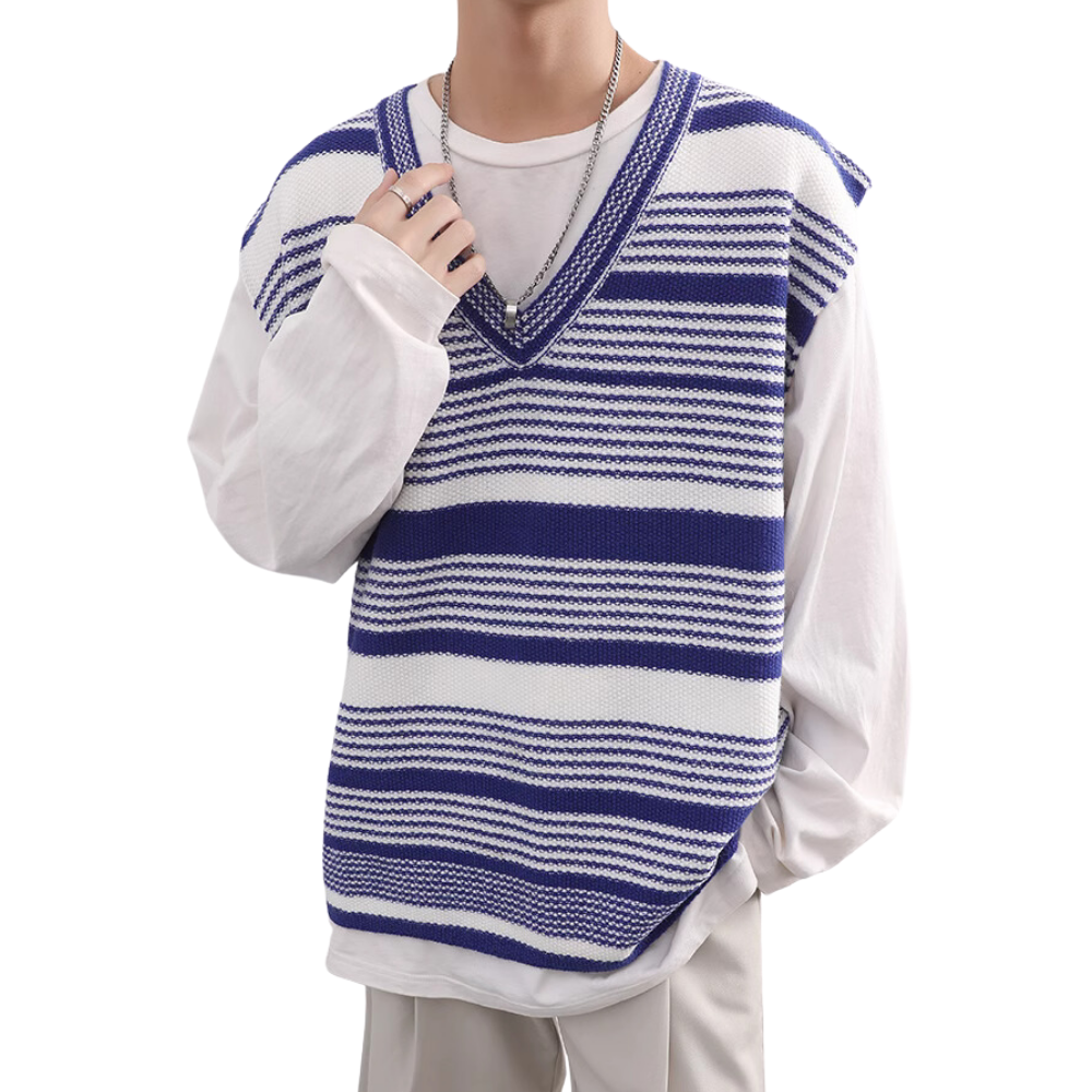 Arctic Fleece Striped Knitted Vest