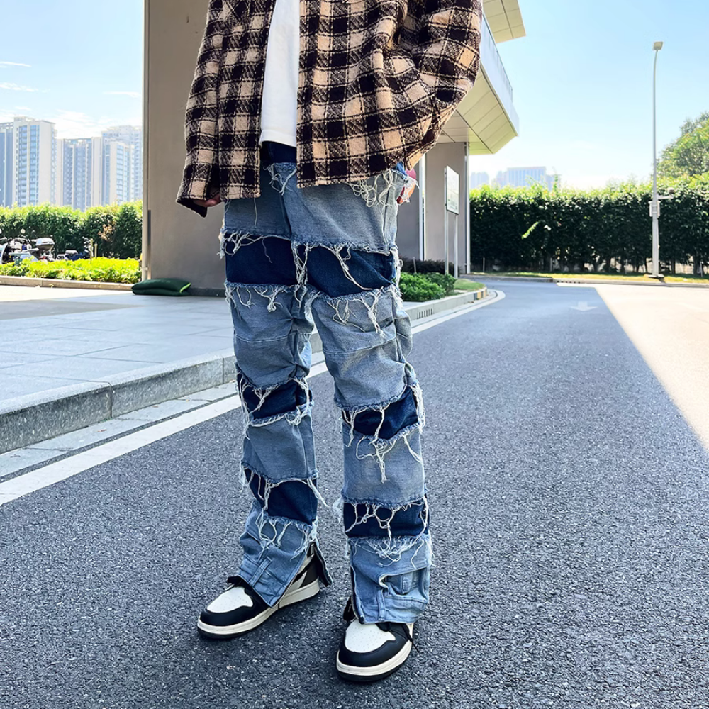 Hip Hop Deconstructed Patchwork Jeans