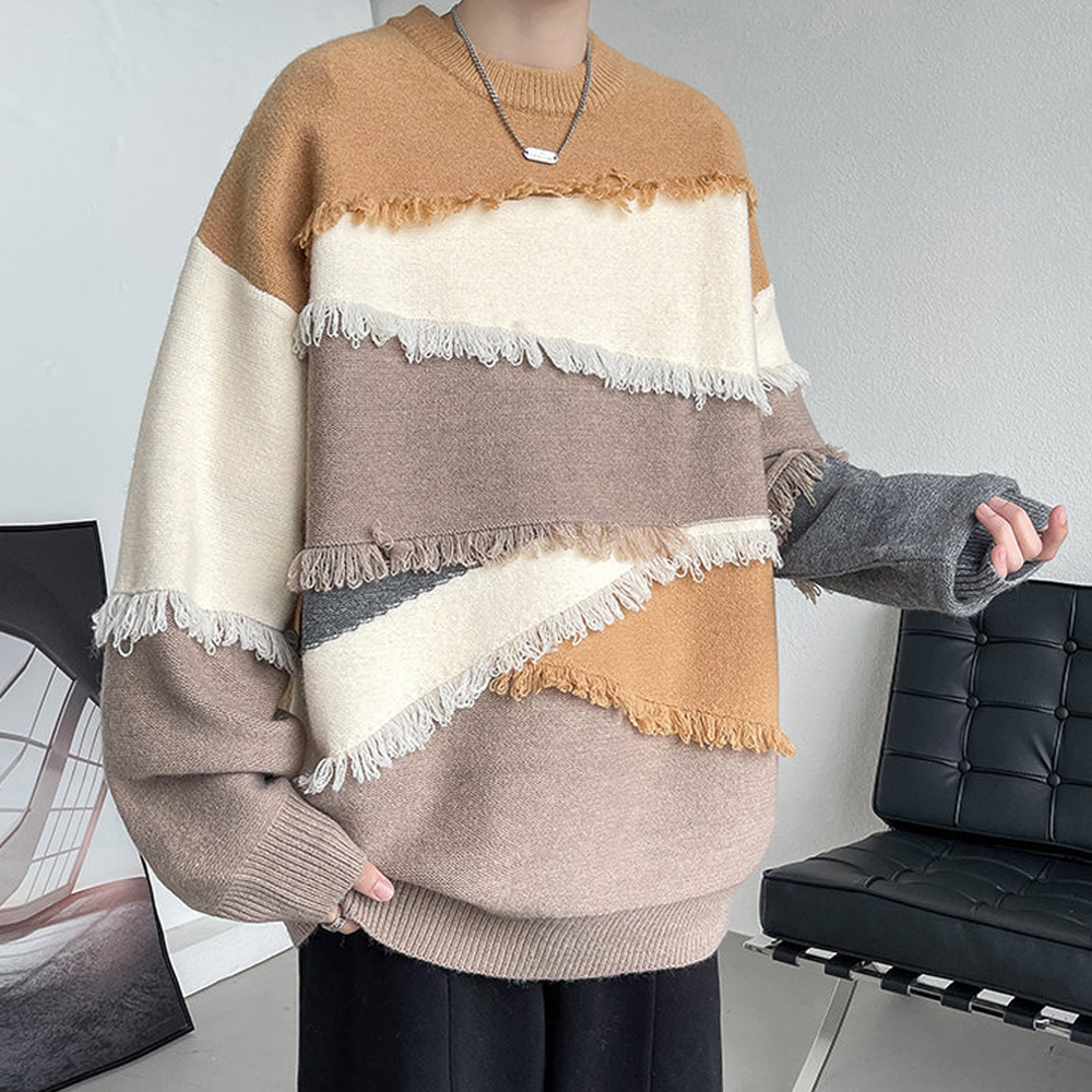 OOC' Soft Tassel Stitching Sweater