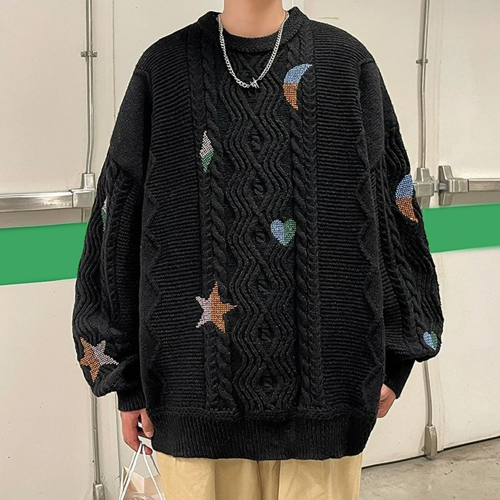 Simple Embroidery Twist Sweater