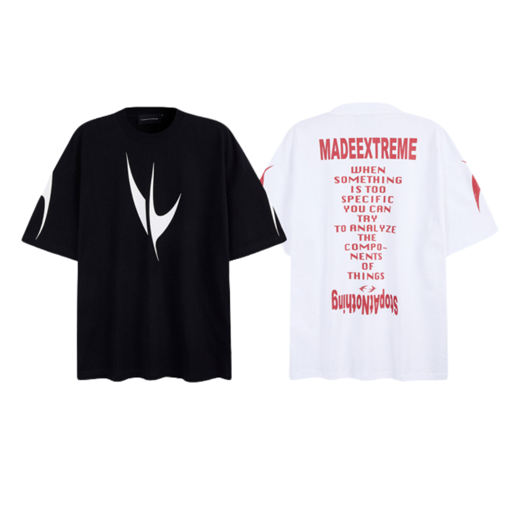 【MADE EXTREME】Sparkle Letter Print T-Shirt