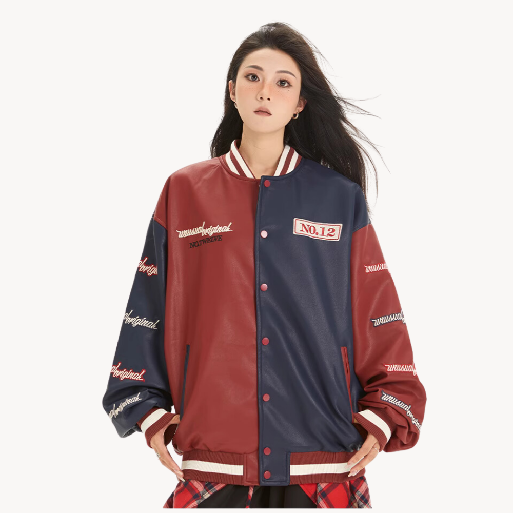Design Letter Embroidered Baseball Jacket